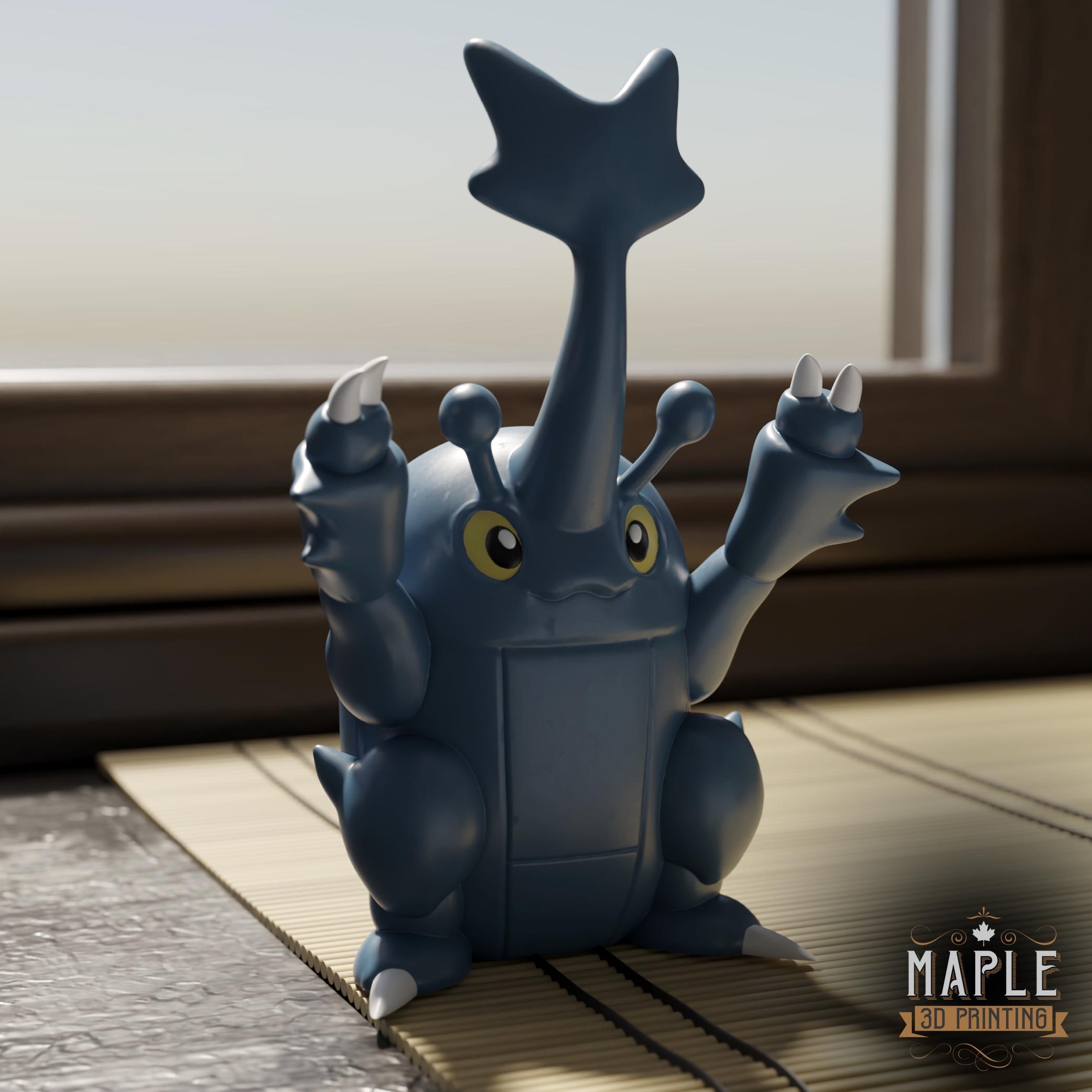 Paintable Heracross Pokemon 3D Printed Statue 8 Inch Ornamental