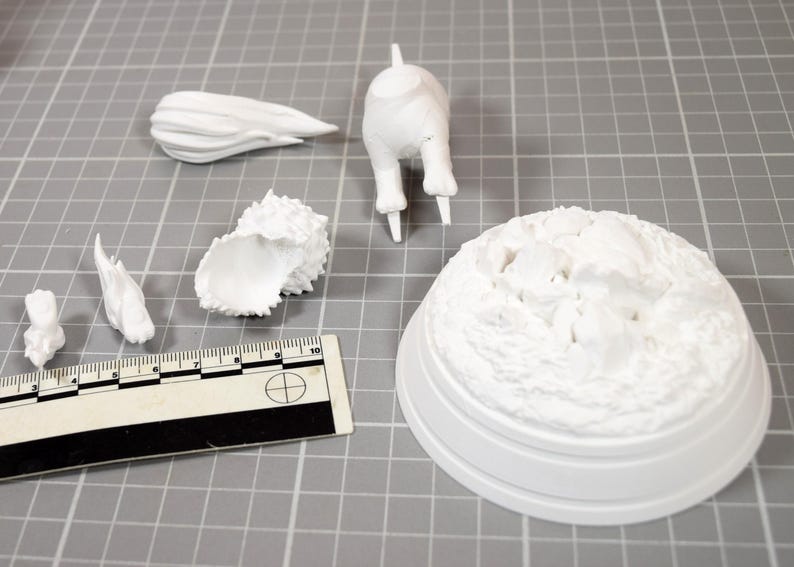 Arcanine Legendary Pokemon Diorama 6 Piece Paintable Miniature Display Outcrop Matte White PLA Figure image 19