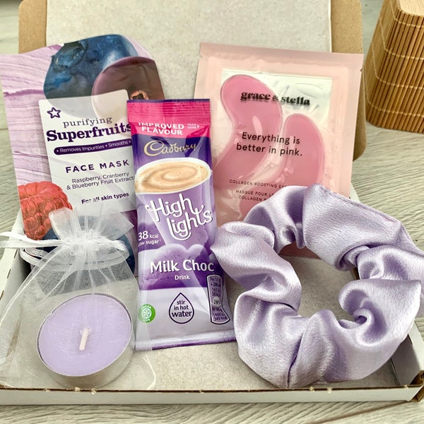 Mini Self Care Pamper Gift Box Relaxation Spa Hamper Personalised Letterbox Present Gift For Her Birthday Christmas Mum Sister Best Friend