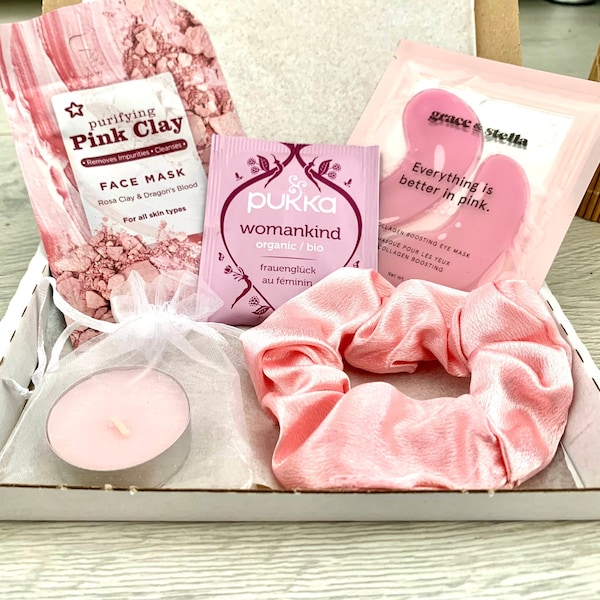 Mini Self Care Pamper Pink Relax Gift Box De Stress Spa Hug Letterbox Present Christmas Birthday Mum Daughter Girlfriend Grandma Friend