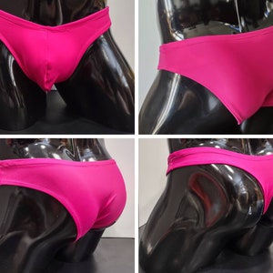 Fuschia Men&#39;s Swim Bikini Brief Half Back Cheeky Thong by Rayze™ (formerly Nutshack™)
