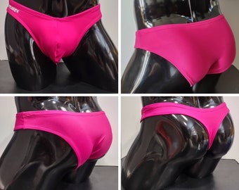 Fuschia Men's Swim Bikini Brief Half Back Cheeky Thong by Rayze™ (formerly Nutshack™)