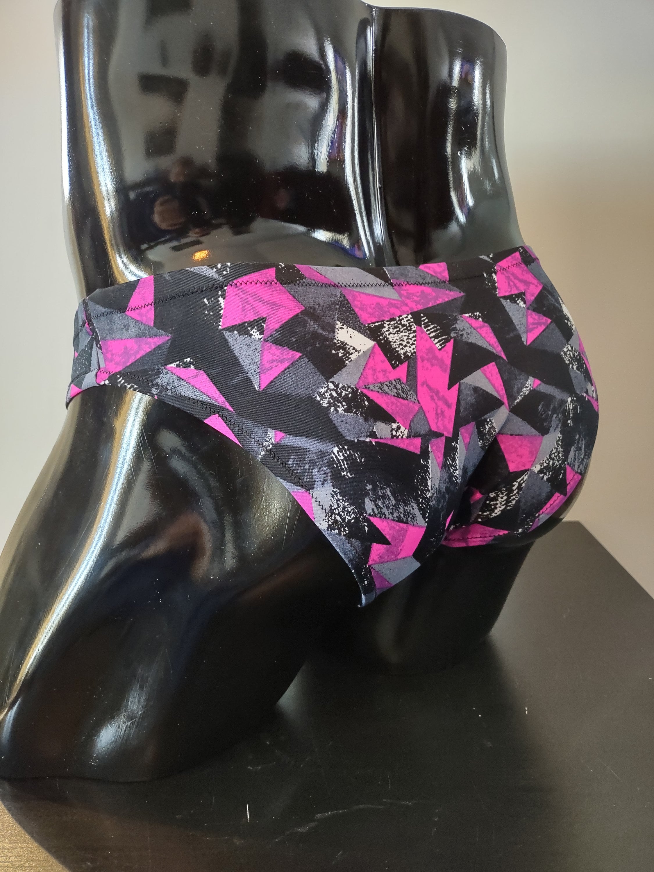 Pink Shattered Glass Men's Swim Bikini Brief Half Back Etsy