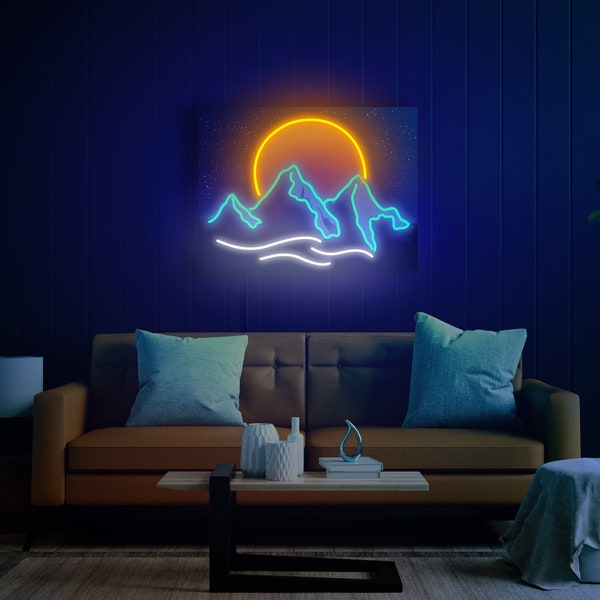 Light up Mountain Art Etsy