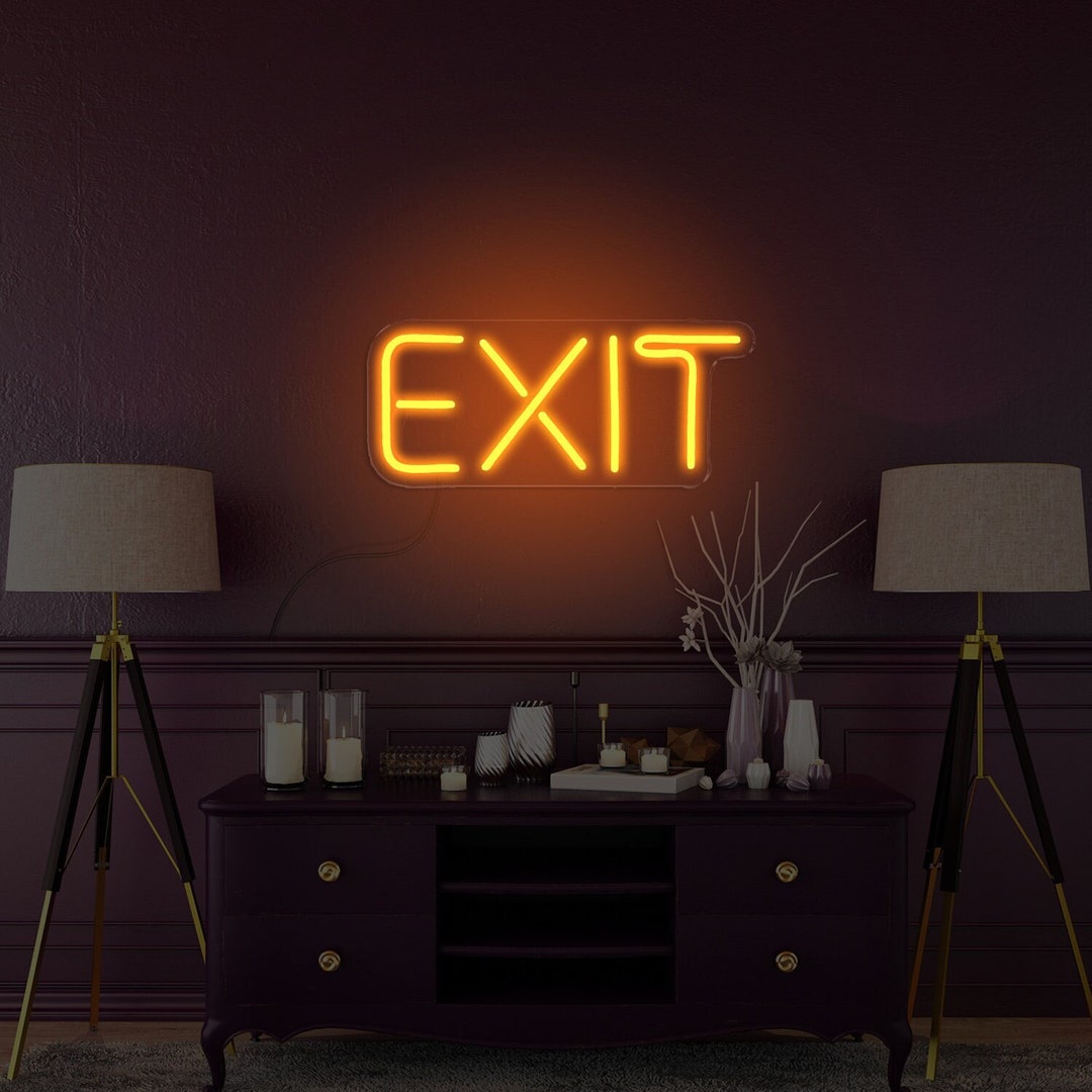 Exit Neon Sign Exit Sign Light Up Exit Led Sign Exit Light Etsy