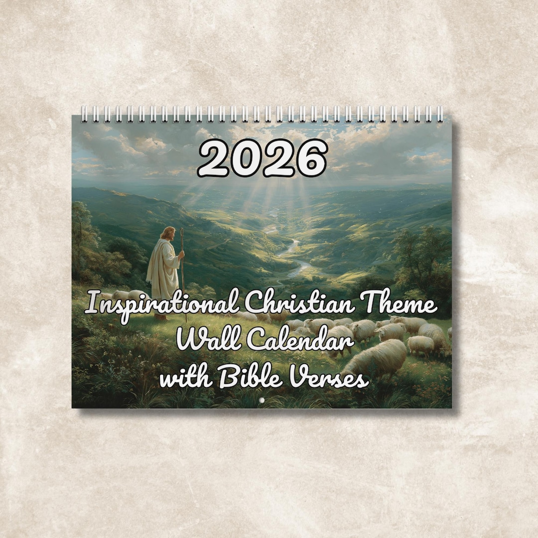 2026 Christian Theme Bible Verses Wall Calendar, Home Office Yearly ...