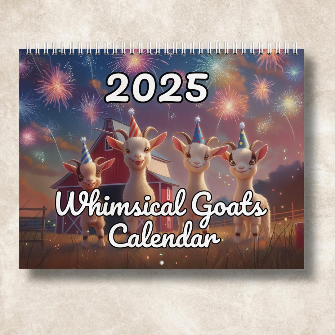 Funny Goats Wall Calendar 2025, Childs Goats Wall Art, Holiday Gift