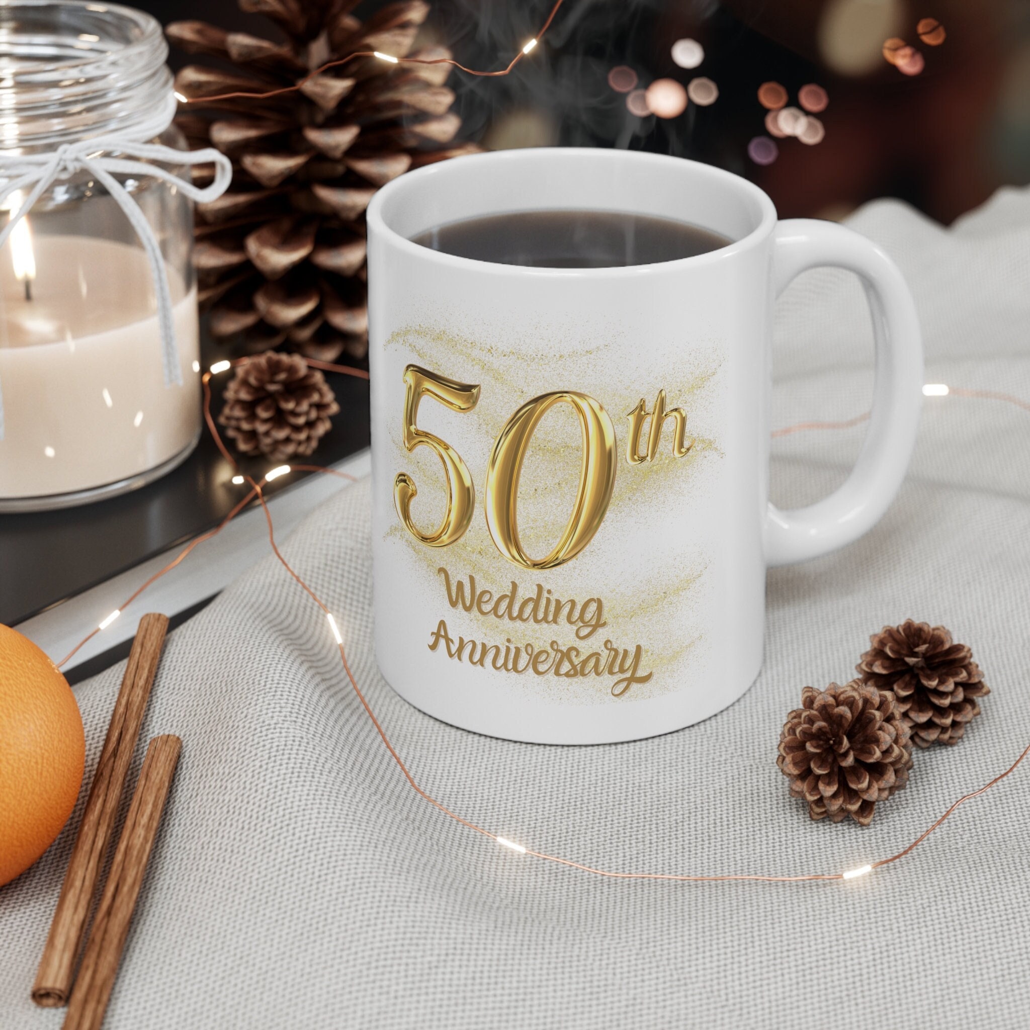 50th WEDDING ANNIVERSARY Small Mug Golden Anniversary Mug 50th