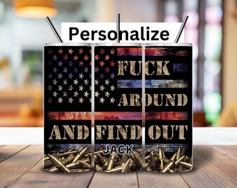 Personalized FAFO American Flag Tumbler: Patriotic Gift