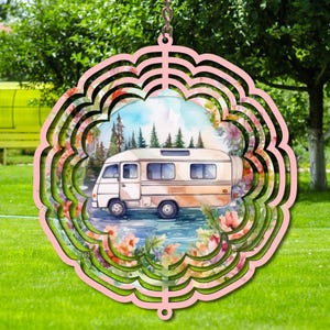 Camping Wind Spinner, Camping Yard Decor, Gift For Campers, Custom Campground Decor, Campsite Decor, RV Outdoor Decor.