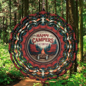 Personalized Camping Wind Spinner, Camping Yard Decor, Gift For Campers, Custom Campground Decor, Campsite Decor, RV Outdoor Decor.