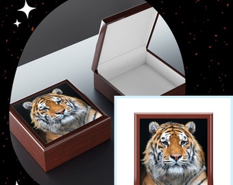 Jewelry Box, Keep sake Box,  tiger jewerly box, animal jewelry box, unique animal jewelry, jewelry storage, keepsake box