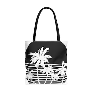 Tote Bag (AOP), palm tree tote bag, travel tote bag, beach bag