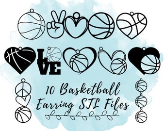 10 basketbaloorbel STL-bestandenbundel - DIY 3D-afdrukbare sieradenontwerpen - STL-bestanden voor 3D-print kleine bedrijven of persoonlijk gebruik