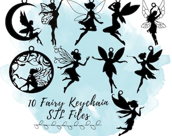 10 Fairy Keychain STL Files Pack, Fairy 3D Printer Files, Fae STL Files for 3D Printing, 3D Print Fairy Theme Keychains
