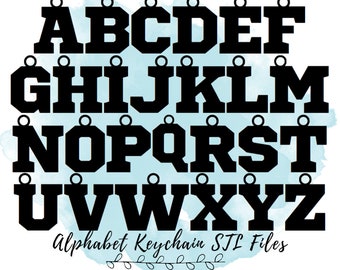 26 Alphabet Keychain STL Files, 3D Print Models for Small Business Owners, 3D Print Files for Initials Keychains, 3D Print Gifts