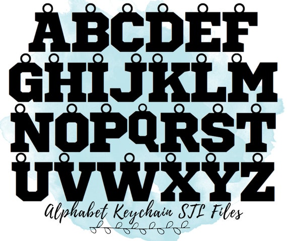 26 Alphabet Keychain STL Files, 3D Print Models for Small Business Owners, 3D Print Files for Initials Keychains, 3D Print Gifts