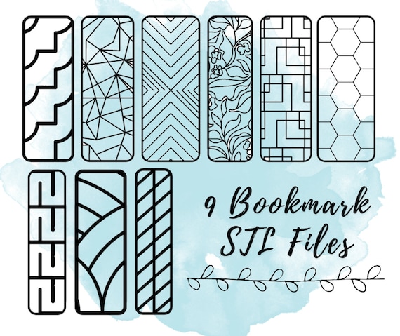9 Bookmark STL Printing Files, Bookmark STL File for 3D Printers, 3D Print STL Files to Print and Sell, Easy 3D Printer Files for Beginners