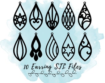 10 Earring STL Files, 3D Printing Teardrop Earring Models, STL Files for Small Business Owners, 3D Printing Files for Commercial Use