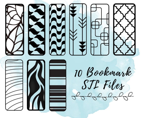 10 Bookmark STL Files, Geometric Bookmark 3D Printing Models, 3D Print Files for Book Lovers, 3D Print Gifts for Book Lovers