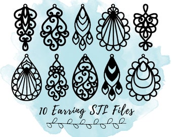 10 Elegant and Timeless Earring or Necklace Pendant STL Files, 3D Print Dangle Earrings Digital File for Small Business Owners