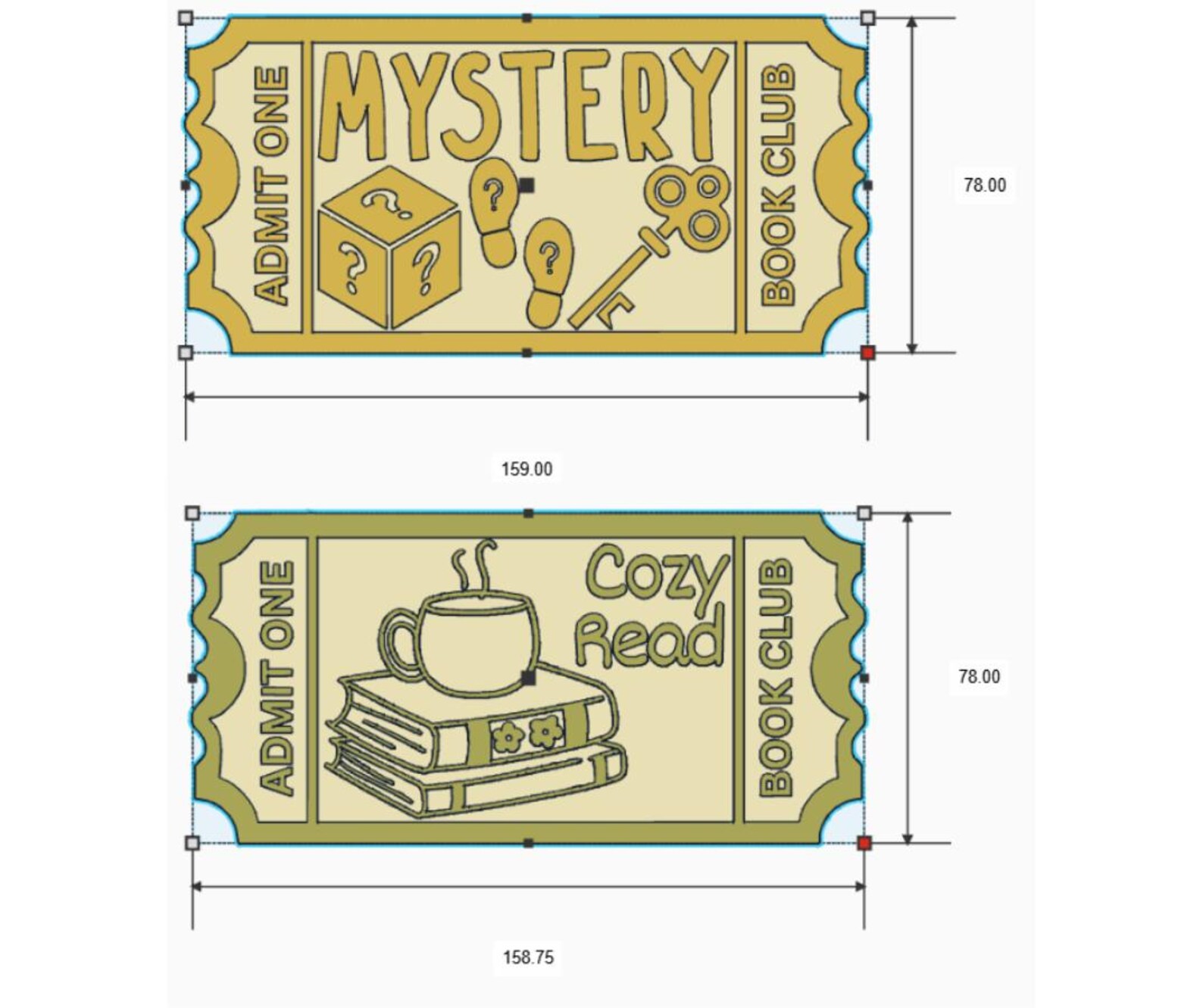 32 STL Files: 16 Trope Book Club Tickets STL Files 12 Mm Thick, Bookish ...