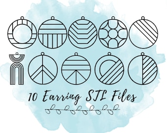 10 Earring STL Files, Geometric STL Files, Dangle Earring 3D Model, Teardrop Earring 3D Printing Files, Statement Jewelry STL Files