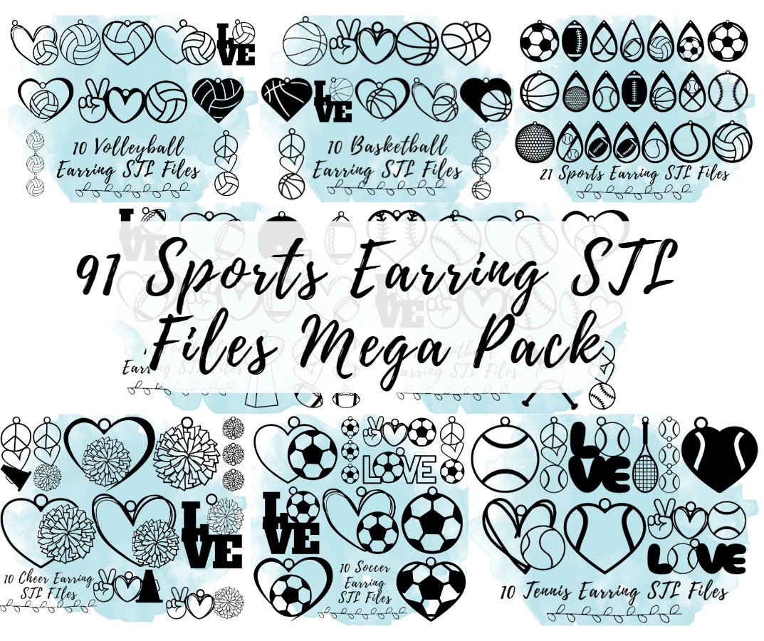 Stl File Sports 91 Sports Earring STL Files, Sports Mom 3D Print Model, 3D Print Files ...