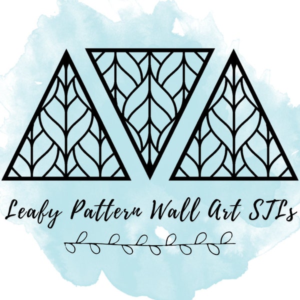 3-Pack Customizable Leafy Wall Art STL Files | Print and Craft Your Own Haven for Stylish Resale | Wall Art to 3D Print and Sell