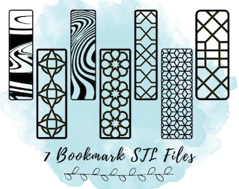 7 Bookmark STL Printing Files Pack | Printable 3D Printed Bookmark Digital Files for Small Business Owners