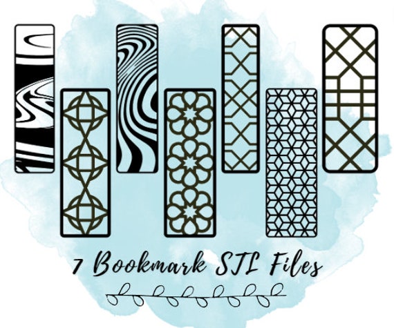 7 Bookmark STL Files, 3D Printing Models for Bookmarks, STL Files for 3D Printing Small Business Owners
