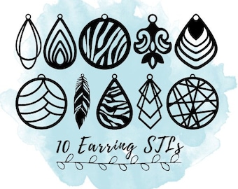 65 Ohrring STL Dateien Jumbo Pack, 3D Druckmodelle für Statement Ohrringe, Geometrischer Schmuck STL Dateien, Jumbo Pack