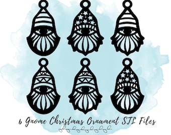 6 Gnome Christmas Ornament STL Files, Christmas Ornament STL Files, 3D Print Christmas Files, 3D Holiday Prints, Christmas Decor STL Files