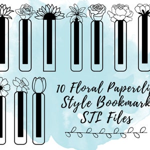 10 Flower Bookmark STL Files, Paperclip Style Bookmark 3D Print Models, 3D Print Files for Book Lovers, 3D Print Bookmark STL Files