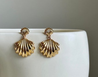 Gold Shells Earrings, Silver Shells Earrings, Cute Shell Earrings, Elegant Shell Earrings, Shell jewelry, Gift For Her