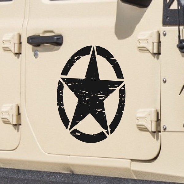 Distressed Jeep Military Star SVG Datei für Cutter, Plotter, fertig geschnittene Datei svg Vektor zum Download