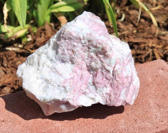 Large Pink Tourmaline Crystal in Quartz, Raw Rubellite Tourmaline