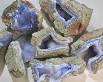 Jumbo Blue Lace Agate Geodes, Choose Your Own! Raw Blue Lace Agate Crystals