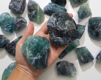 Raw Fluorite Crystal, Watermelon Fluorite Stone Rough