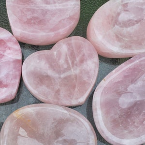 Rose Quartz Crystal Bowls, Crystal Trinket Dish, Rose Quartz Stone Ashtray
