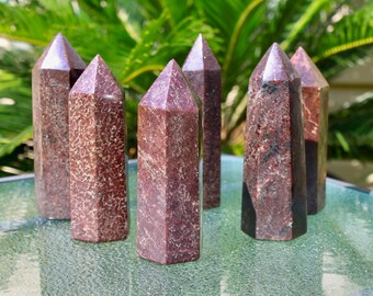 Natural Red Garnet Crystal Towers - Healing Gemstone Decor