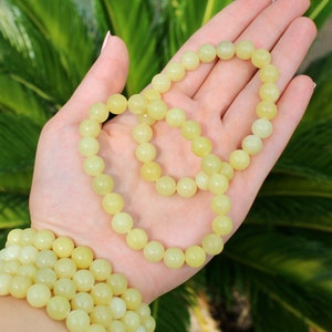 Natural Yellow Jade Crystal Bracelet, Lemon Jade Stone Bracelet