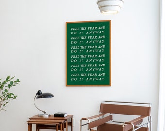 Siente el miedo y hazlo de todos modos Impresión / Arte motivacional / Cita de moda Arte de pared Decoración inspiradora moderna / Arte imprimible Descarga digital