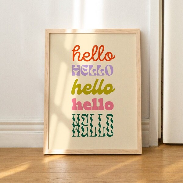 Hello Wall Art Etsy