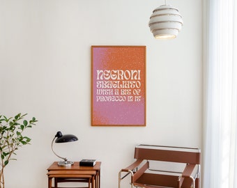 Negroni Sbagliato Wall Art Print / Impresión de cócteles / Decoración del hogar de moda / Arte de la pared del bar del hogar / Decoración estética de la habitación / Descarga digital instantánea