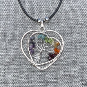 Heart Double Tree of Life Chakra Necklace