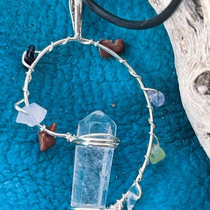Chakra Clear Quartz Point Crystal necklace & pendant / Crystal jewelry for her