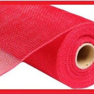 10&quot; x 10yd Red Poly Deco Mesh.