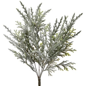 Frosted/Dusted Evergreen/Juniper Greens Bush 17 Inch Tall
