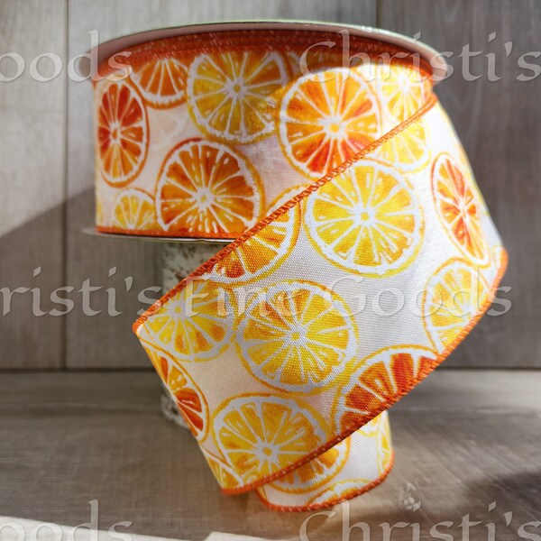 Beautiful Vibrant Spring Summer Citrus Orange 2.5" Wide Wired Ribbon